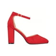 thumbnail image 2 of Women Point Toe Chunky Heeled Pumps Ankle Strap Pumps High Heel Ankle Strap Pump, 2 of 5