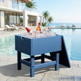 thumbnail image 4 of FUNDAZE Outdoor Cooler Table, Outdoor Side Table with 3 Gallon Ice Bucket,Detchable Top Lid, Patio Bar Table for Poolside, Party, Camping, Picnic, Navy Blue, 4 of 12