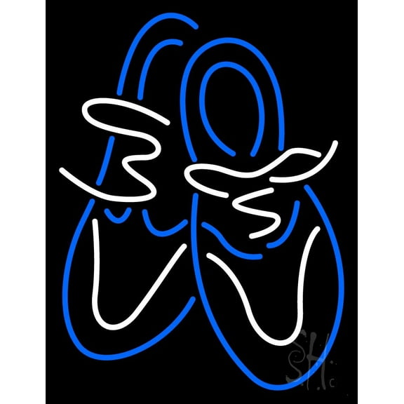 Shoe Pair LED Neon Sign 24 x 31 - inches, Black Square Cut Acrylic Backing, with Dimmer - Bright and Premium built indoor LED Neon Sign for store interior Décor, Storefront.