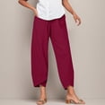 thumbnail image 2 of Harem Pants Women with Pockets Fashion Versatile Simple Series Solid Color Pant Casual Loose Comfy Breathable Sweatpants, 2 of 4