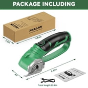 Jellas Cordless Electric Scissors, Cardboard Cutter, Rechargeable Powerful 4V Scissor Cutting Tool for Cardboard, Fabric, Leather, Green