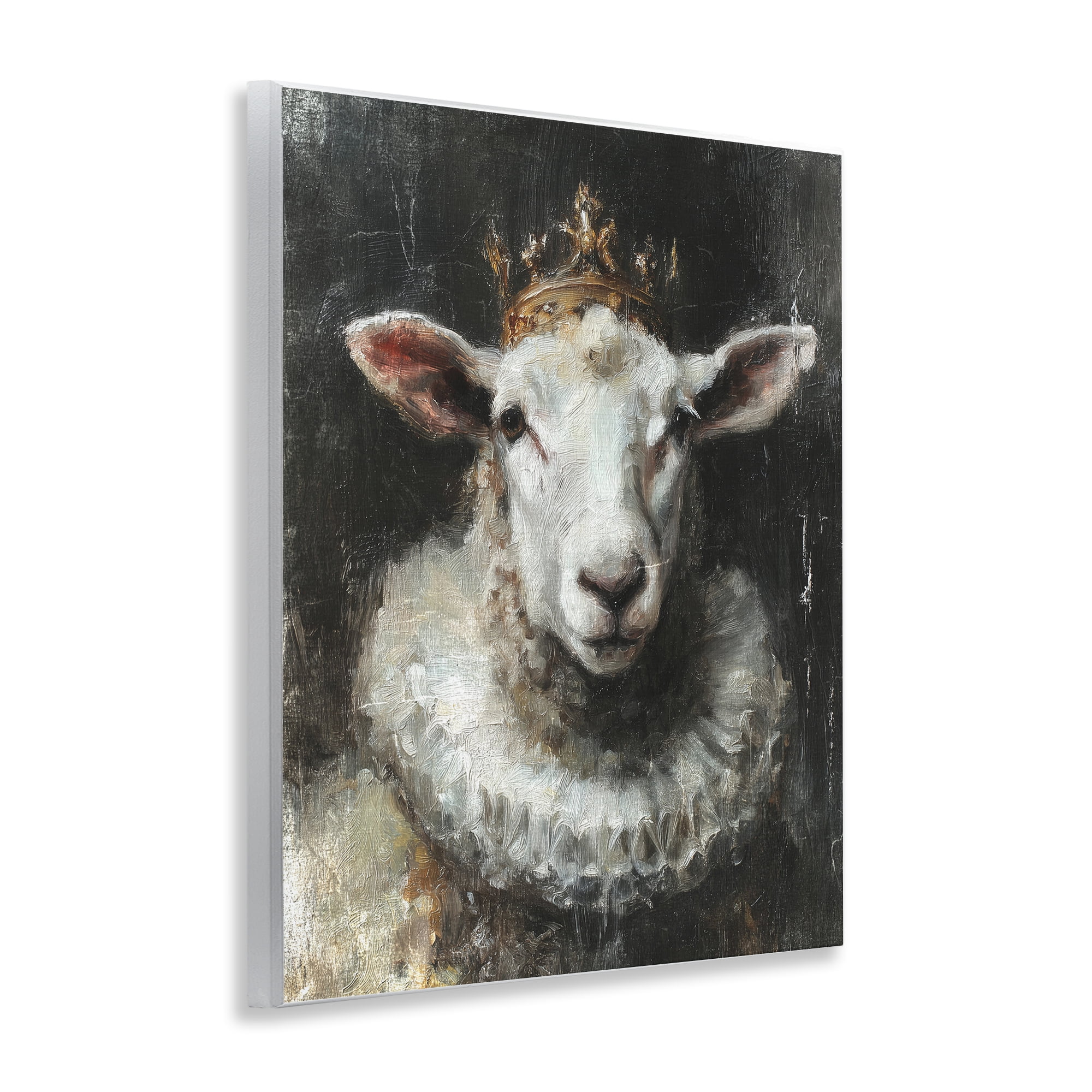 Stupell Industries Crowned Sheep Portrait Wall Plaque Art, design by Svetlana Aleynikova