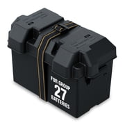 Attwood Heavy-Duty Acid-Resistant Power Guard Series 27 Vented Marine Boat Battery Box, Black