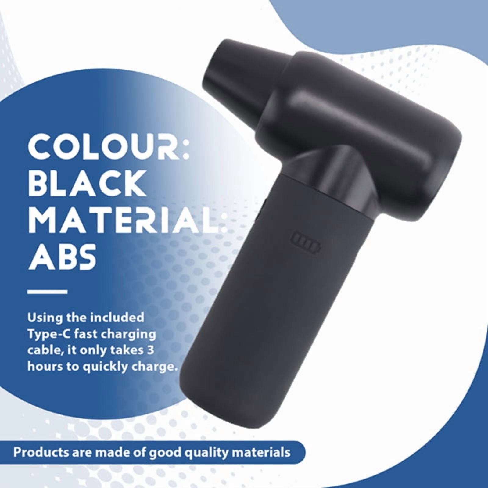 Compressed Air Duster,180000RPM Dryer Blower,3 Gear Portable Electric Air Duster,for Car _0t51