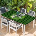 thumbnail image 2 of Botanical Flower Wreath Table Cloths for 4 Foot Rectangle Tables, Rustic Bow-Knot Green Black Plaid Patio Waterproof Elastic Fitted Tablecloths, Washable Rectangular Table Cover for Camping, 2 of 8