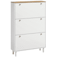 thumbnail image 1 of HOMCOM Armoire à Chaussures avec 3 Tiroirs Basculants pour 24 Paires de Chaussures, Blanc, 1 of 10