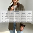 thumbnail image 2 of DISKEBUISS Women's Barn Jacket Corduroy Collar Work Coat Button Front Mid Length Outerwear with Pockets for Fall Winter, 2 of 8