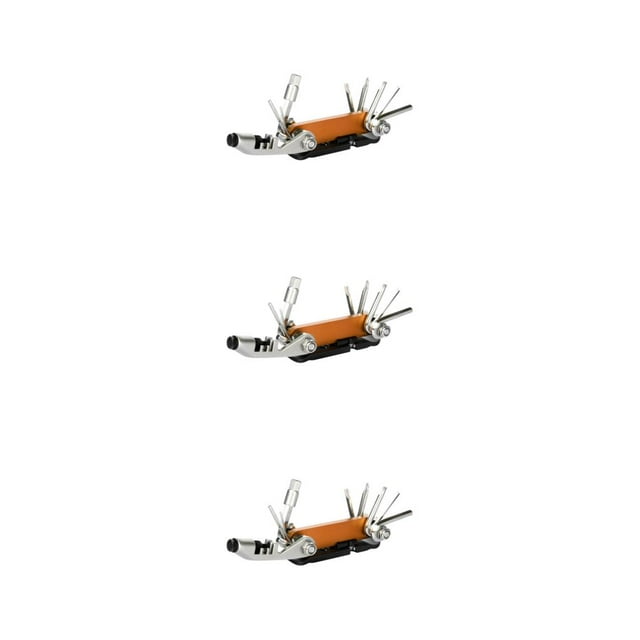 Transemion Réparation de Vélo 15 en 1 Outil de Réparation pour Mécanicien de Cyclisme avec Tournevis Extracteur de Chaîne à Rivets Clé à Douille Légère Orange 3 Pcs