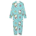 thumbnail image 3 of Hello Kitty Hooded Union Suit Pajama Soft Comfy PJs Sleepwear, 3 of 7