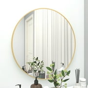Queen Rose 32'' Vanity Mirror Gold Round Metal Wall Mirrors