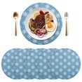 thumbnail image 5 of Ryvnso Snowflakes Print Round Plate Mats Dining Table Placemat Set of 4 for Holiday Decoration, 5 of 7