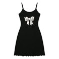thumbnail image 4 of Blmnix Short Nightgowns Nightgowns for Women Cute Nightgowns Chemises Nightgown Black Crew Neck Sleeveless Above-the-Knee Summer Nightgowns for Women, 4 of 5