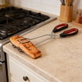 thumbnail image 6 of Stainless Steel Scissor Cooking Tongs, Kitchen Cooking Tongs, Wire Metal Tongs for Cooking, Heat Resistant, Small Scissor tong for BBQ, Grilling, Hot Food, with Silicone Handle, 9 Inch, 6 of 7