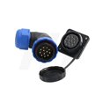 thumbnail image 2 of HangTon HE29 12 Pin Connector Right Angle Cable Plug 4-Screw Panel Socket, Circular Male Female Waterproof IP68 380V 10A, 2 of 4