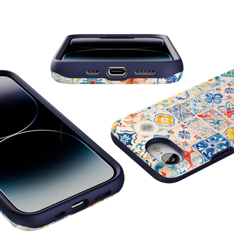 Casely iPhone 16e Case | Tuscan Tiles | Dolce Vita | Bold Protective Design  | Compatible with MagSafe - Walmart.com