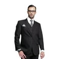 thumbnail image 2 of Statement Suits All Wool Mens 3 Piece Regular Fit Black TZ-100 By Alberto Nardoni Brand Designer, 2 of 3