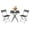 Black, variant on 3-Piece Square Folding Bistro Set, Outdoor Table and 2 Chairs, Metal Structure, No Assembly, for Yard/Balcony