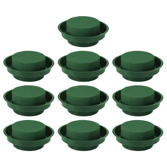 Troglfold Flower Base 10pcs Round Floral Foam Blocks for Fresh/Artificial Flower Arrangements,4.72"X4.72"X1.57"
