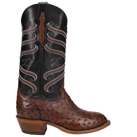 Tony Lama Mens Kosse 13 Inch Full Quill Ostrich Round Toe Cowboy  Mid Calf