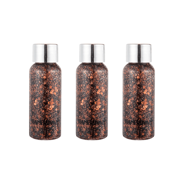 3 Pzs Body Glitter Maquillaje Cabello Cuerpo Brillos Colores