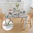 thumbnail image 2 of HAOXIT  Spring Summer Tablecloth Rectangular, Birds Branch Floral Table Cover for Party Picnic Dinner Decor 40*40, 2 of 7