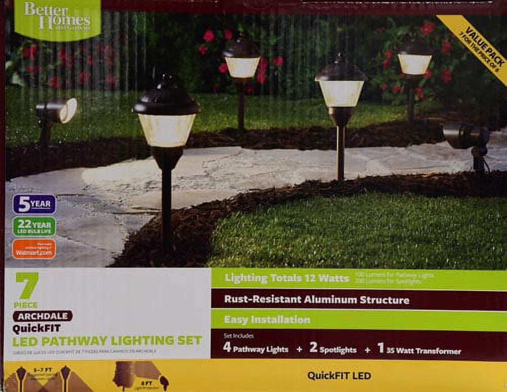 Better Homes  Gardens Archdale Piece Outdoor QuickFIT LED Pathway  Lighting Set