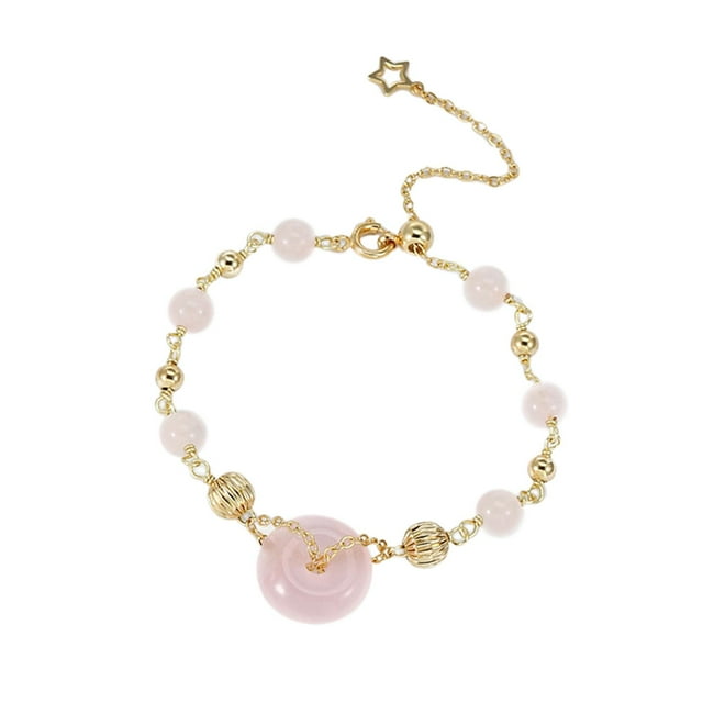 Elegante Rosa Perlas Pulsera Joyería Decoración Delicada Para Diferentes Edades Yuyangstore Pulsera con cuentas