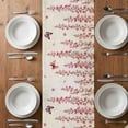 thumbnail image 4 of Table Runner 36 Inches Long for Kitchen Dining, Butterfly Flower Dresser Scarf Farmhouse, Dining Table Decorations for Wedding/Parties, Farmhouse Vintage Country Pink Floral 13 x 36 In, 4 of 8