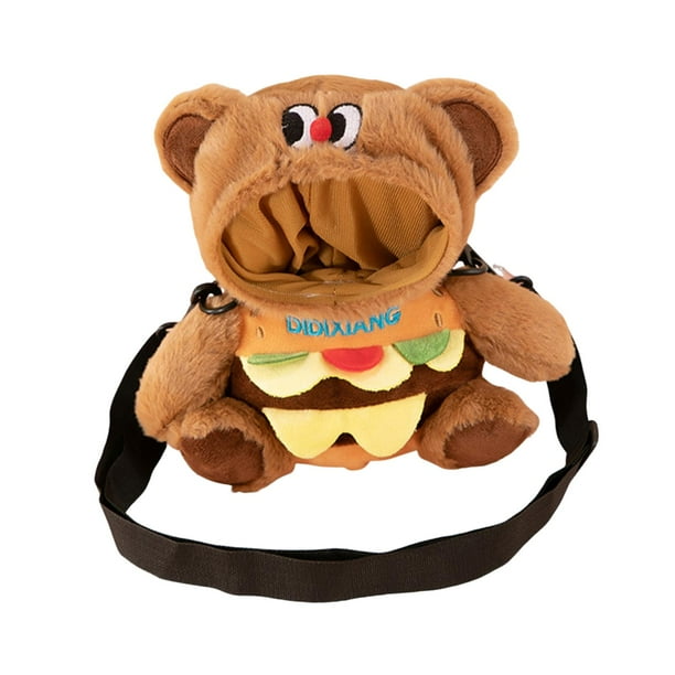 Bolso de Hombro de Oso para Mujer, Bolso de Peluche para Exteriores, Interiores, Regalo de Cumpleaños, Viajes