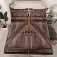 thumbnail image 2 of Manfei Old Barn Door Twin Sheet Sets,Country Lodge Twin Fitted Sheet,Rustic Cabin Flat Sheet For Men Women,Breathable Home Decor,3-Piece, 2 of 7