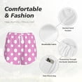 thumbnail image 4 of Susaid Purple And White Polka Dot Print Women's High Waisted Running Shorts Quick Dry Athletic Gym Track Workout Shorts Zip Pocket-Large, 4 of 7