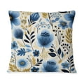 thumbnail image 3 of DESIGN ART Designart "Nordic Yellow Blue Garden Dreams II" Floral Printed Throw Pillow 18 x 18, 3 of 5