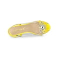 thumbnail image 5 of BLISSFUL STEP Women's Flower Rhinestone Slingback Clear Mid Heel Slip On Sandals Yellow 9, 5 of 8