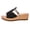 Black, variant on Womens Platform Slides Sandals Open Toe Slip on T-Strap Casual Lightweight Wedge Shoes