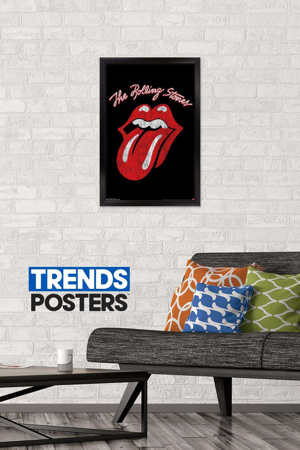 Rolling Stones - Classic Logo Wall Poster, 14.725" x 22.375", Framed