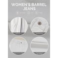 thumbnail image 6 of DOKOTOO Women's Barrel Jeans Baggy High Waisted Vintage Y2K Boyfriend Jeans Loose Ankle Denim Stretch Pants with Big Pockets, 6 of 9