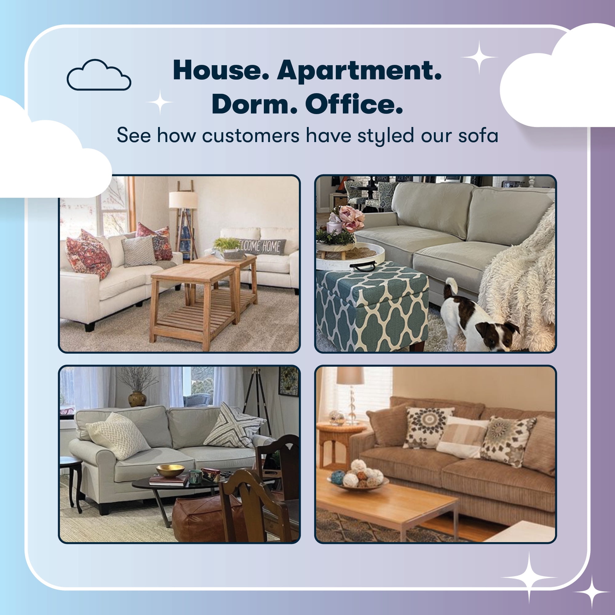 Serta Copenhagen 61" Rolled Arm Sofa, Easy Care Polyester,  Loveseat or Couch for Small Spaces, ButterCream