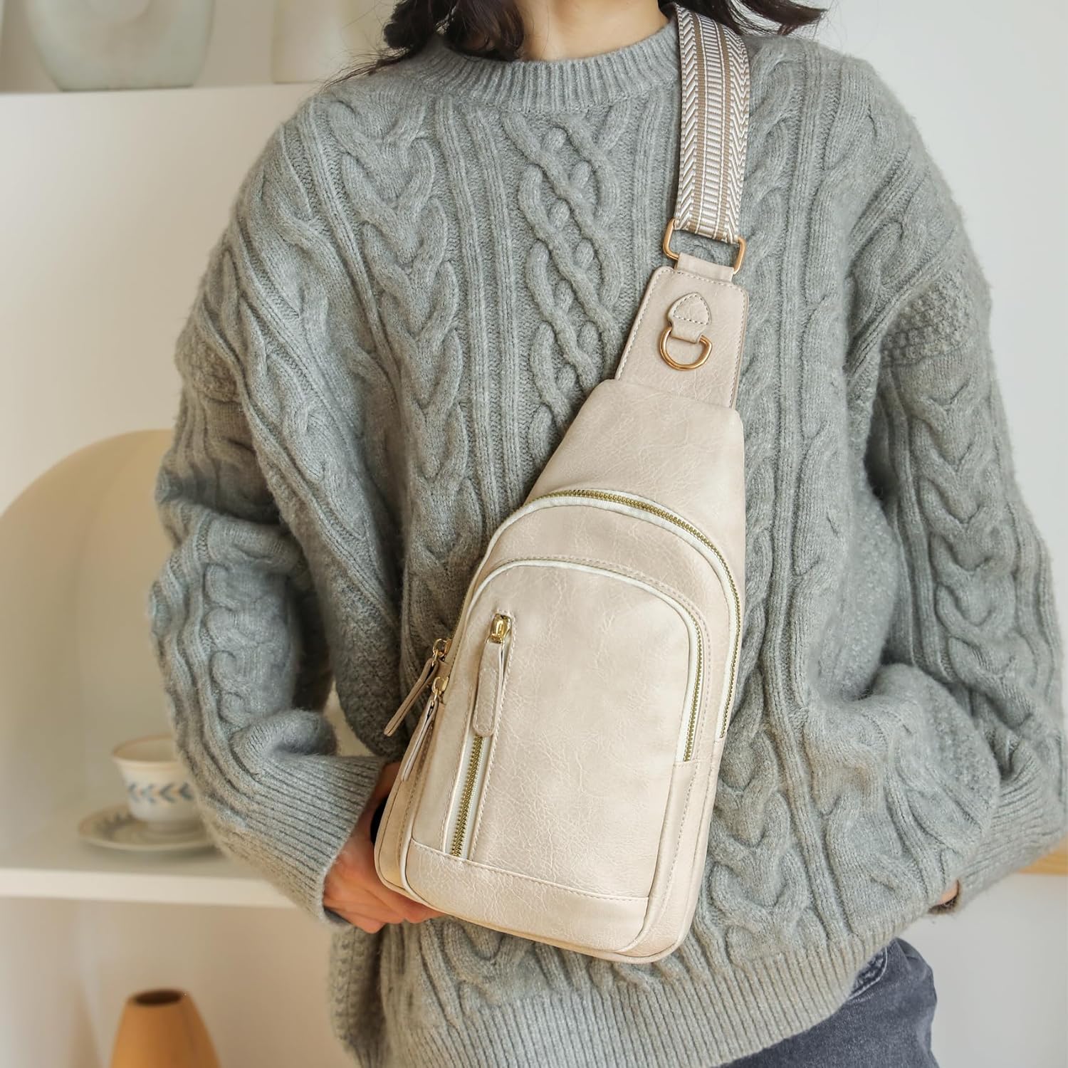 Crossbody Bag for Women Small Sling Bag Leather Shoulder Cross Body Bag for Travel