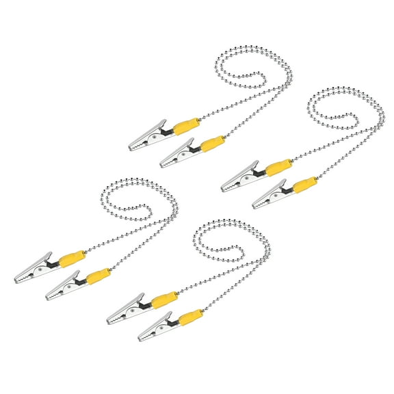 Unique Bargains Napkin Chains, 18' 4Pack Alloy Neck Bib Holder Chain Sun Hat Strap Lanyard, Yellow