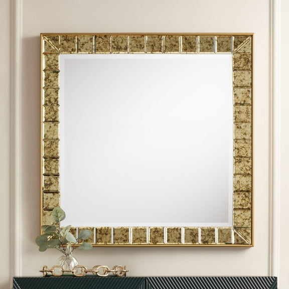 Noble Park Lanham 31 1/2" x 31 1/2" Square Antique Gold Wall Mirror