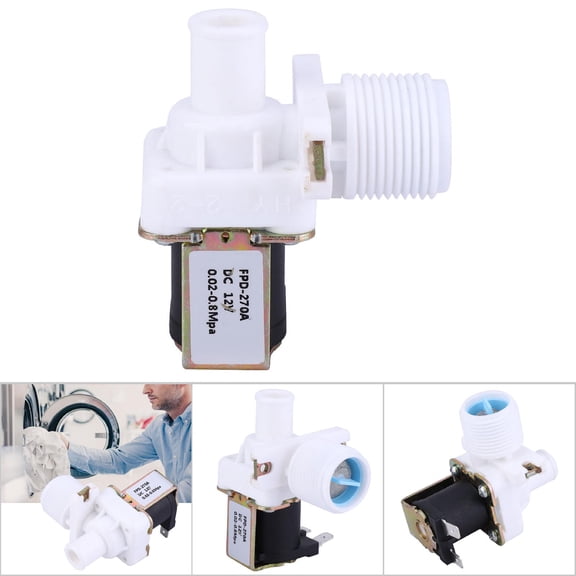 Higoodz Washing Machine Electric Solenoid Valve Water Inlet Valve G3/4 DC12V FCD270A,Electromagnetic Valve