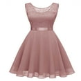 thumbnail image 2 of Robes Ligne A pour Femmes Couleur Unie Découpe Col Sans Manches Robe TP-TTTG, 2 of 10