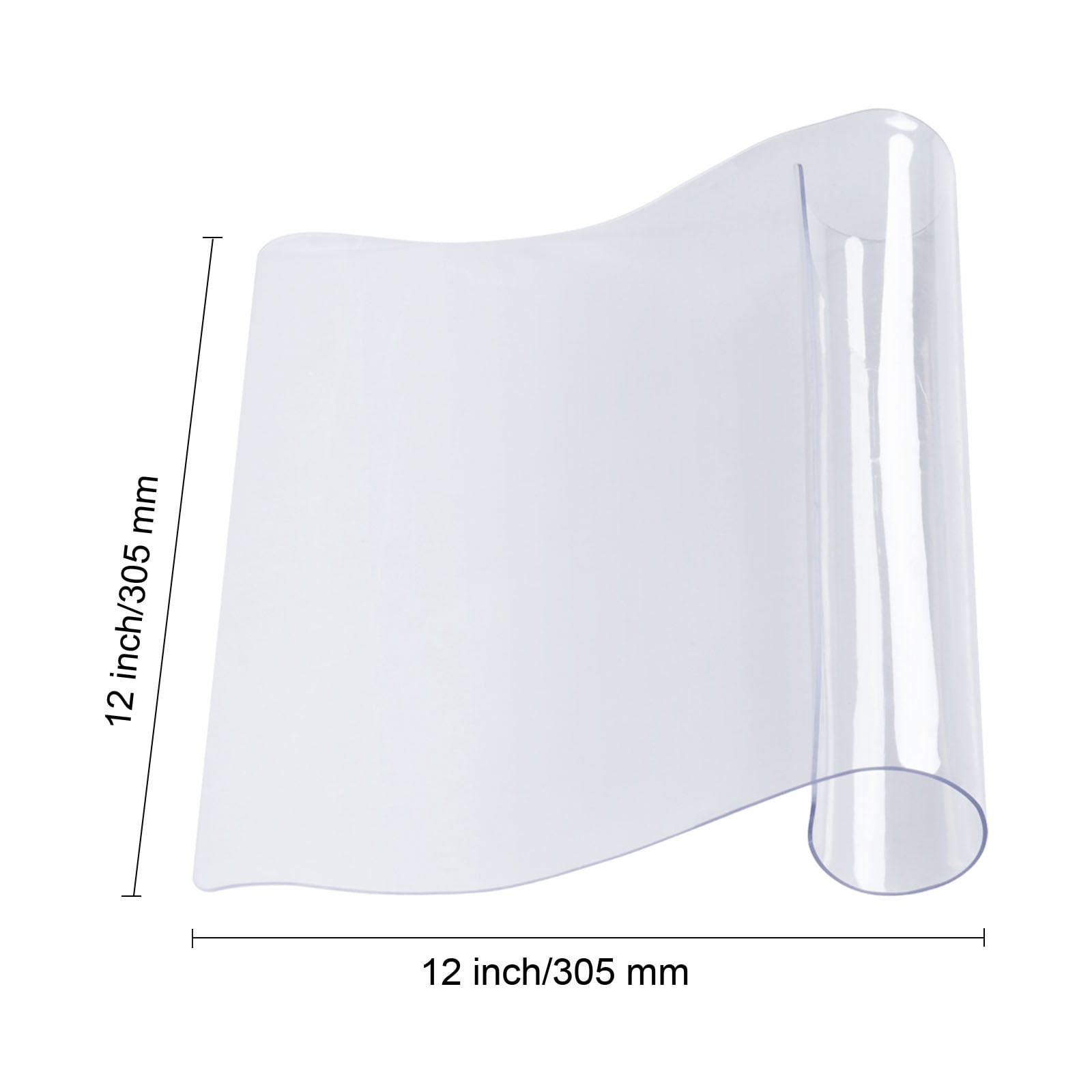 BENTISM Clear Table Cover Protector, 12" x 12" Table Cover, 1.5 mm Thick PVC Plastic Tablecloth, Waterproof Desktop Protector for Writing Desk, Coffee Table, Dining Room Table
