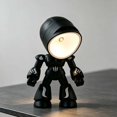 thumbnail image 3 of Mini Desk Lamp, DIY Night Light with Playful Character Design, Small Table Lamp for Bedroom Office Desk Decor, Compact Plastic Ambient Lighting, Cute Decorative Lamp Gift for Adults Teens, Black, 3 of 5