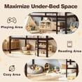 thumbnail image 3 of SESSLIFE Twin Size Loft Bed with Stairs, Espresso Tall Solid Wood Loft Bed with Ladder and Guardrails for Boys Girls, No Box Spring Needed，Under Bed Storage, 3 of 7