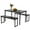 Black, variant on SYNGAR 3-Piece Modern Rustic Medium Density Fiberboard Steel Dining Table with Benches, Brown