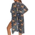 thumbnail image 5 of HELLHERO Polyester Long Kimono Swimsuit Cover Up for Beach Versatile Quick Dry Sika Deer, 5 of 6