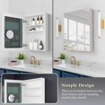 thumbnail image 5 of 20 Inch W x 26 Inch H Surface Frameless Mirror Medicine Cabinet, Beveled Mirror Edges Bathroom Medicine Cabinet, Left opening door, 5 of 9
