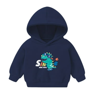 Otqutp Little Children Fall Winter Tops 2-6 Years Toddler Baby Girls Boys Cute Dinosaur Hoodie Sweatshirt Long Sleeve Pullover Tops(a-Blue,5-6 Years)