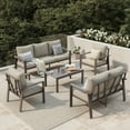 thumbnail image 6 of POTEBAN Aluminum Patio Furniture Set, Modern Metal Outdoor Sectional Sofa, Patio Conversation Sets with Side Table for Poolside, courtyard,Khaki, 6 of 10